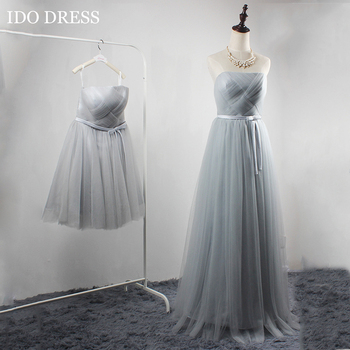 时尚伴娘礼服2015新款毕业小礼服连衣裙短款宴会晚礼服抹胸烟灰色