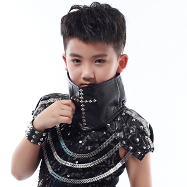 热销男舞台服演出服 <em>儿童</em>演出服铆钉潮盔甲 潮