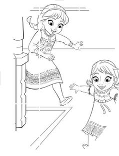 冰雪女孩填色3-6岁带贴纸儿童涂色上色学画画本英文原版