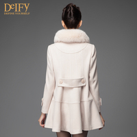 2015韩版新款呢子大衣淑女装中长款时尚修身