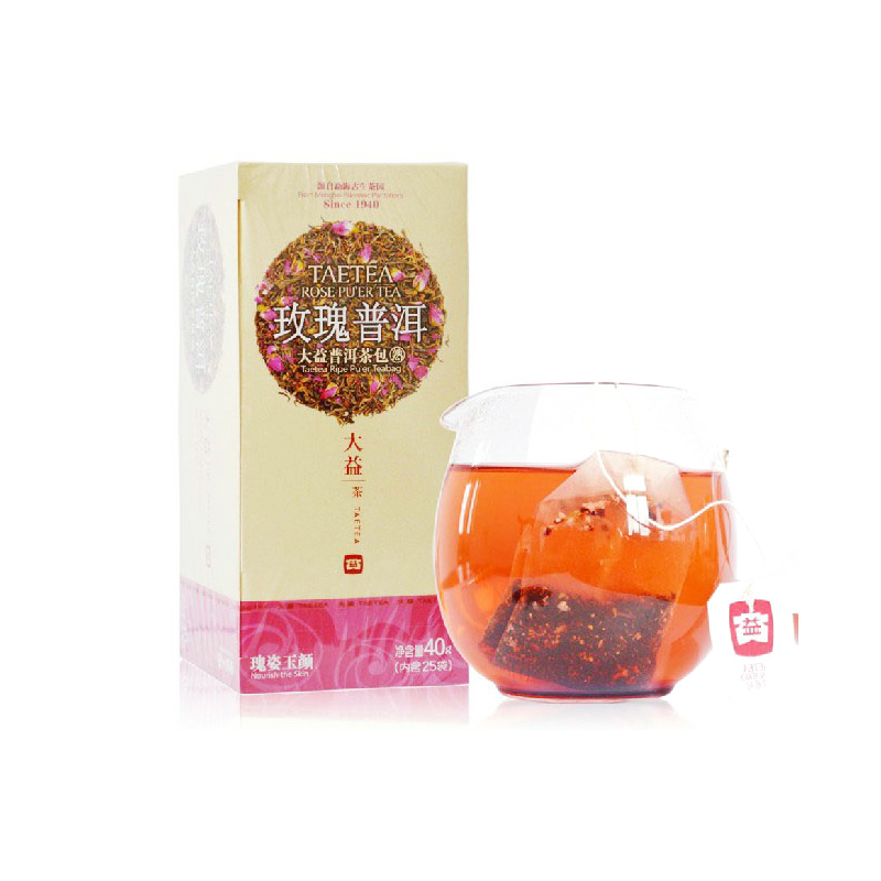 【天猫超市】大益普洱茶花草茶玫瑰普洱袋泡茶包40g  办公之选