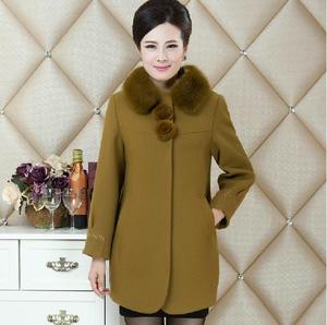 毛呢<em>外套中年</em>韩版宽松大码羊绒大衣<em>女装</em>服装中