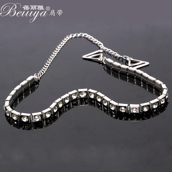 热销<em>肩带</em> 新款 <em>透明</em>水钻<em>肩带</em>金属内衣转换带钻