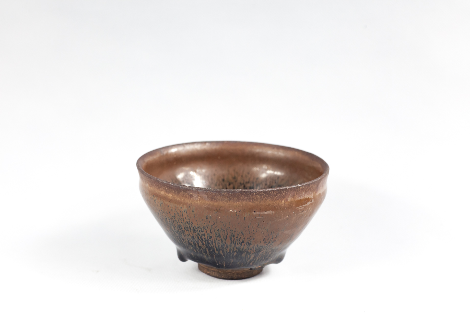 宋建窑束口兔毫盏 茶盏茶碗动物纹黑瓷黑釉