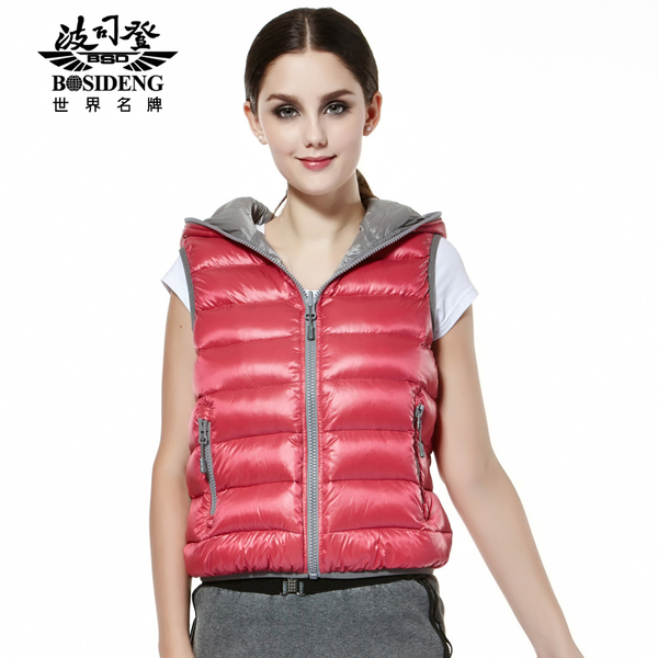 热销<em>女马夹</em> <em>波司登</em> 欧美风<em>连帽</em>轻薄<em>羽绒马夹</em>短