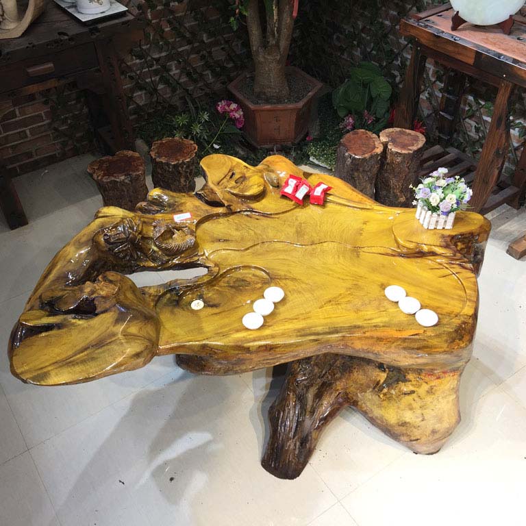 正品[树根雕刻茶几]根雕茶几整体树根评测 树根