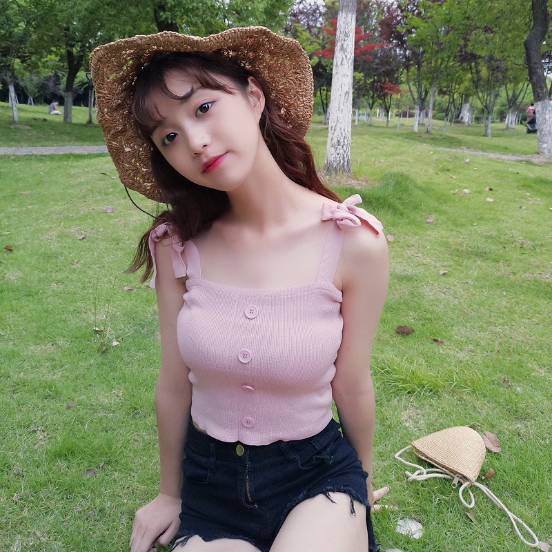 夏季新款韩版小心机针织吊带清纯糖果色小背心女学生上衣打底衫潮
