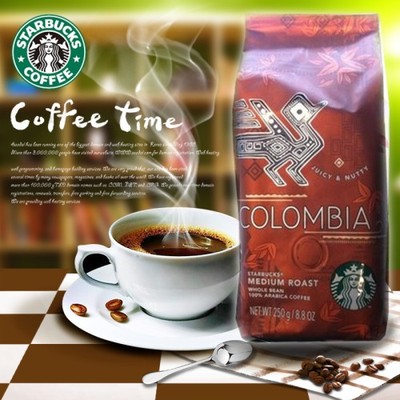 包邮正品星巴克starbucks colombia哥伦比亚咖啡豆,粉