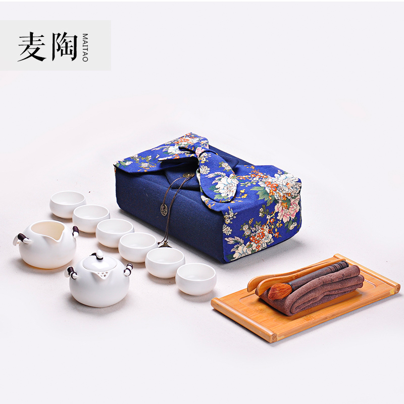 定制一壶六杯功夫茶具收纳包袋茶壶快客杯便携陶瓷旅行茶具套装