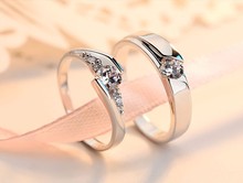 银戒指女仿真钻戒婚戒女指环三八节礼物结婚戒指925银结婚女人