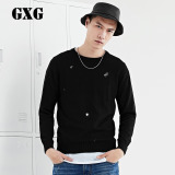GXG男装 修身时尚黑色圆领衫(两件套)#171820513