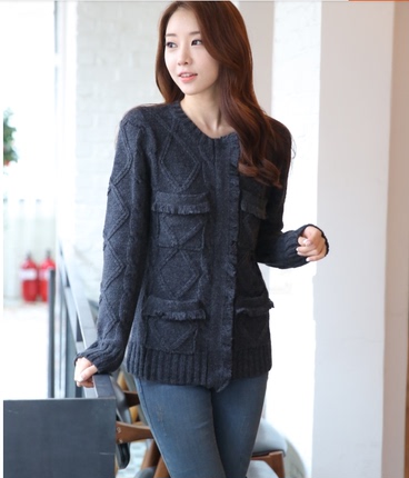 原创直筒加厚专柜正品<em>短款毛衣</em>韩版棒针羊女长