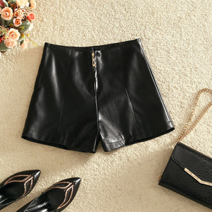 皮裤短裤女阔腿裤高腰秋冬新款2016潮外穿靴裤休闲裤秋装PU皮裤子