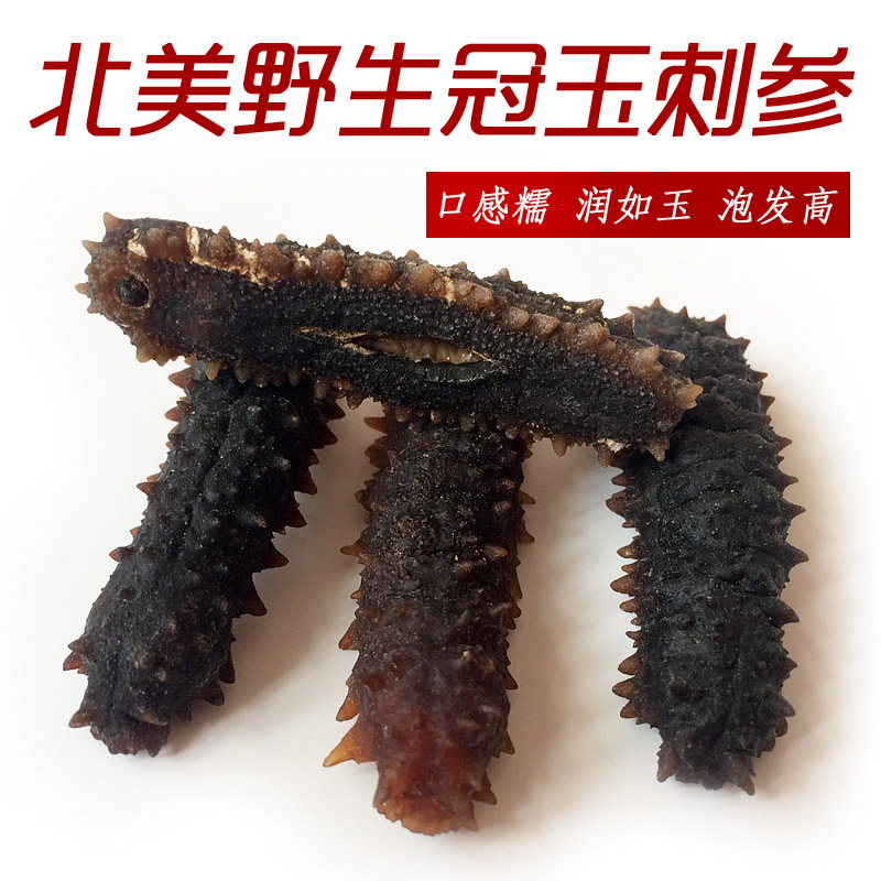 北美野生纯淡干冠玉刺参 进口美国海参 A级货肉厚香糯赛辽参100克