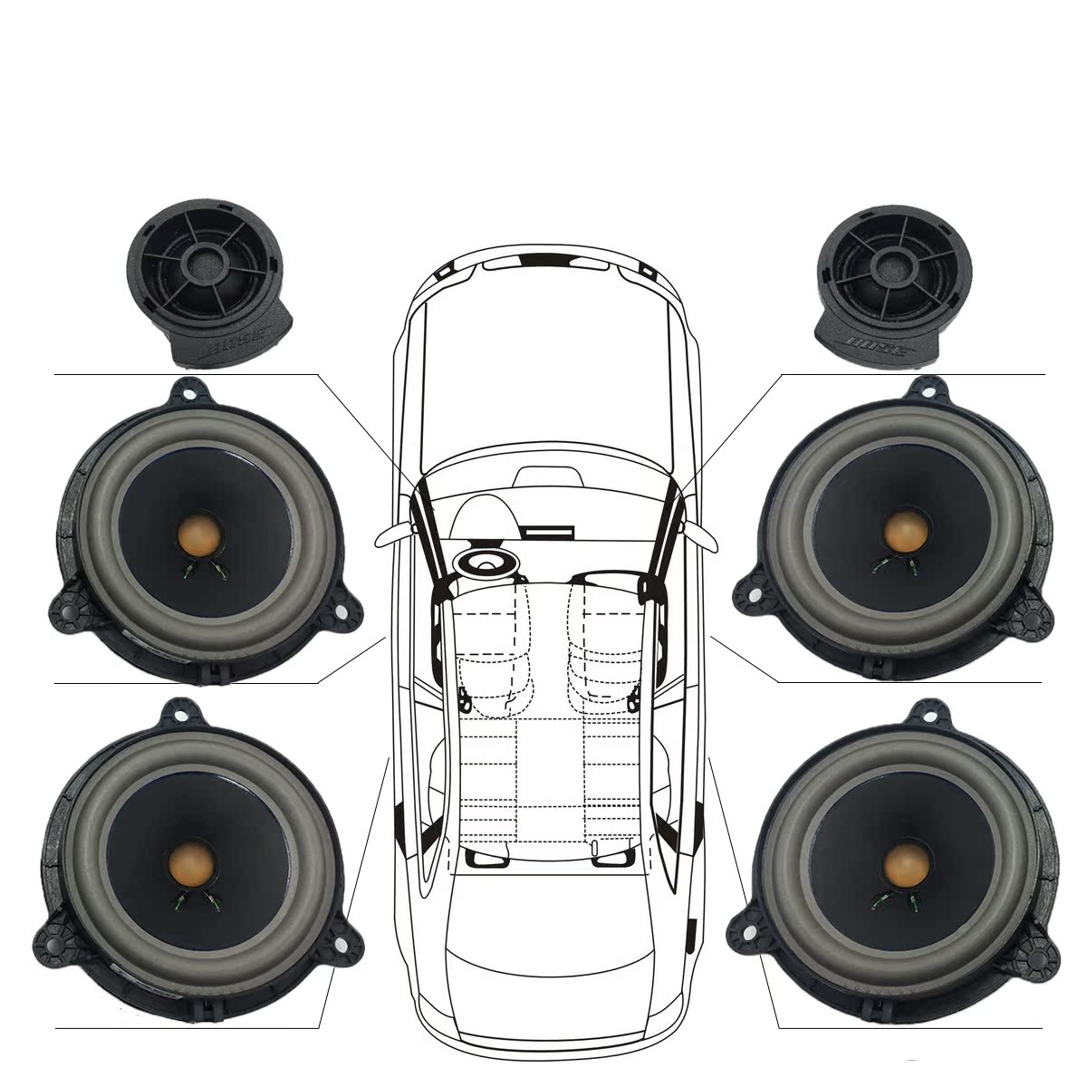 hivi惠威汽车音响喇叭6.5寸套装同轴车载扬声器高音头重低音改装