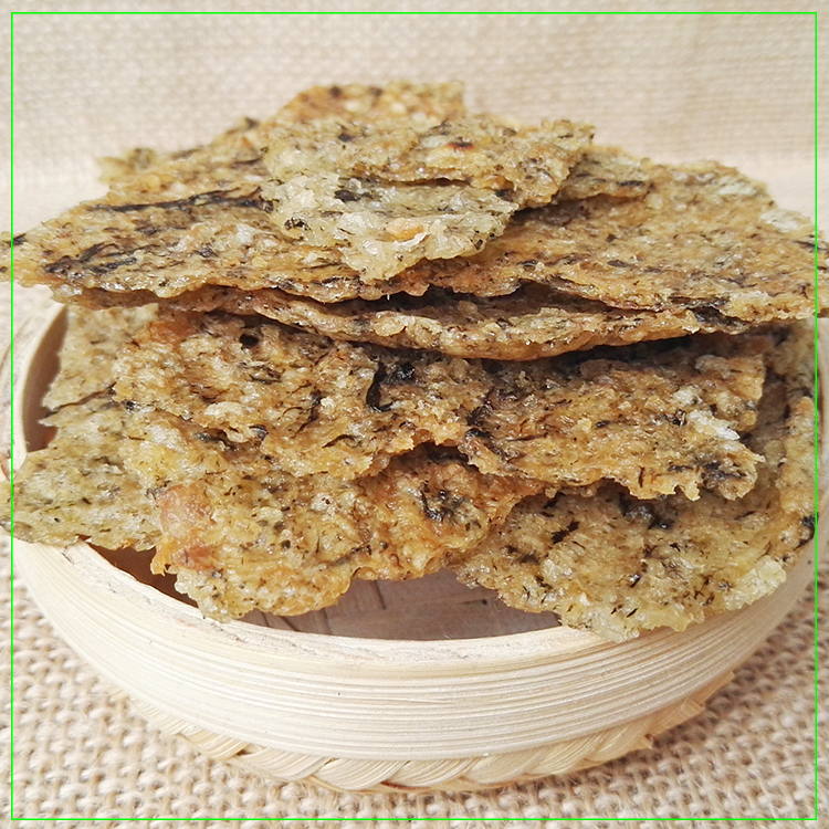 2份包邮安徽特产野生蒿子粑粑蒿子锅巴农家油炕锅巴非油炸500g