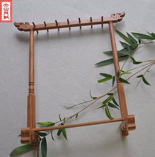 宣艺斋花梨木毛笔笔架笔挂双龙抬头木笔架书法用品文房四宝笔架