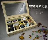 天然15种矿石晶体矿物标本盒水晶原石摆件地质原矿玛瑙石教学标本