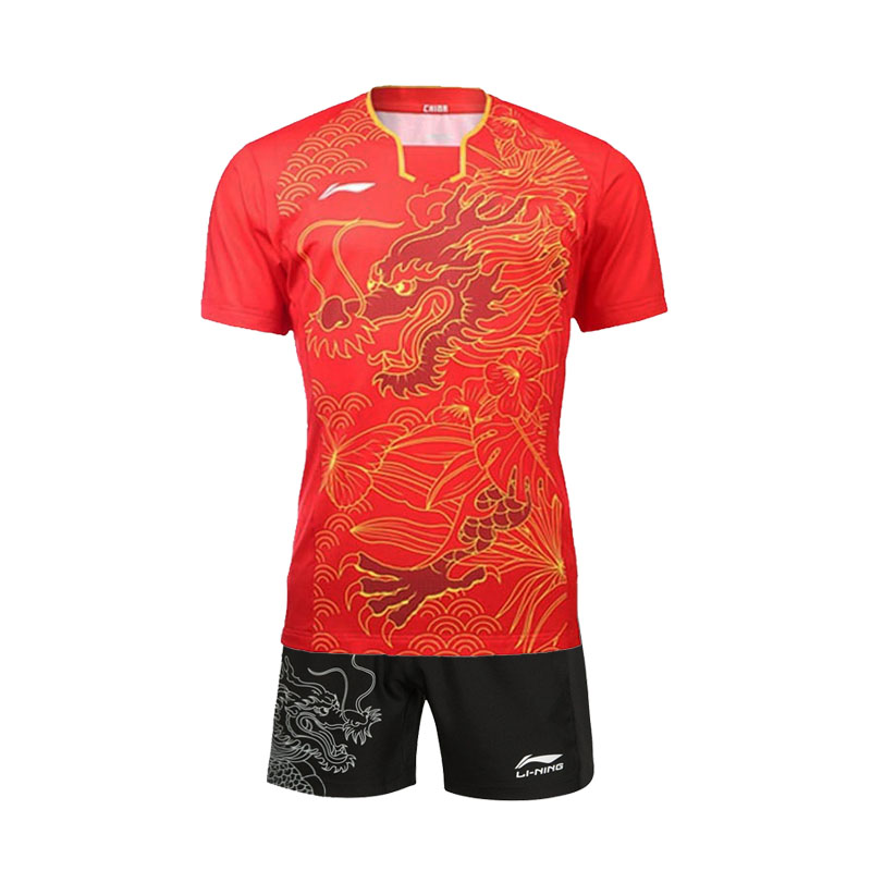 李宁乒乓球服套装男世乒赛国家队队服龙服短袖