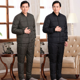 中老年羽绒服内胆套装男士短款保暖加厚大码爸爸棉衣棉裤秋冬外套