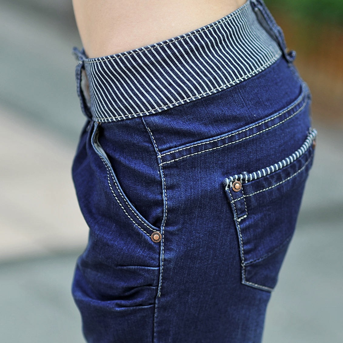 瘦小哈伦裤女士弹力女裤牛仔裤长裤裤子秋季韩