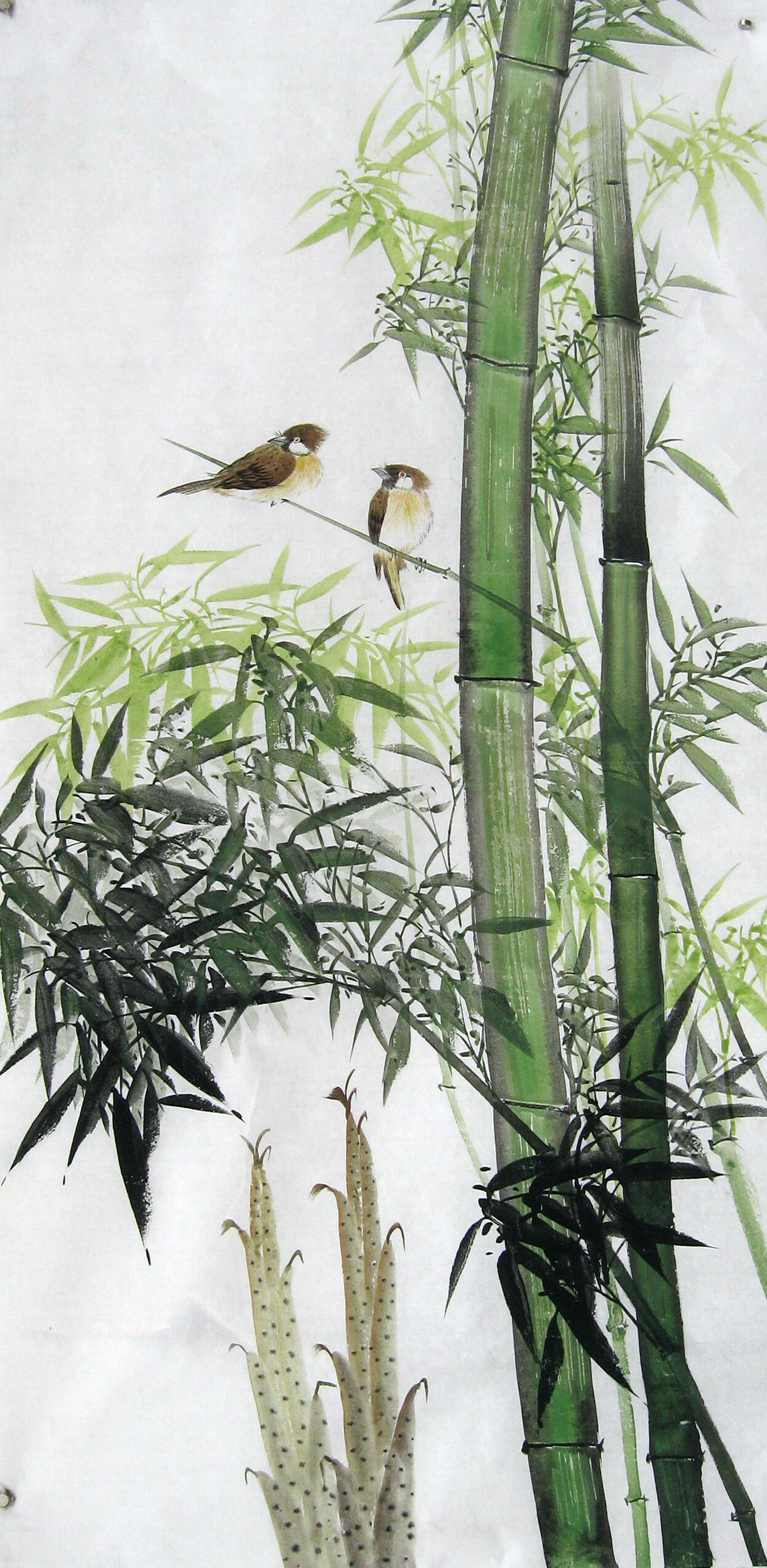 国画竹子手绘水墨画墨竹竖幅客厅书房书画作品竹报平安已装裱真迹