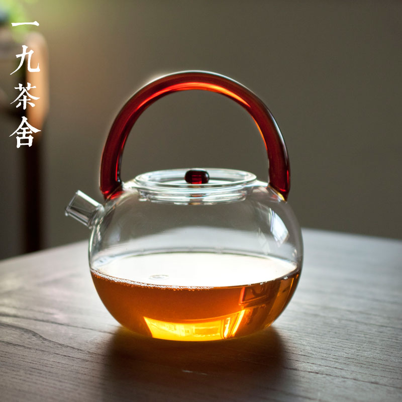 一九茶舍 玻璃茶壶烧水壶提梁壶 大号耐热养生壶 煮茶壶 功夫茶具