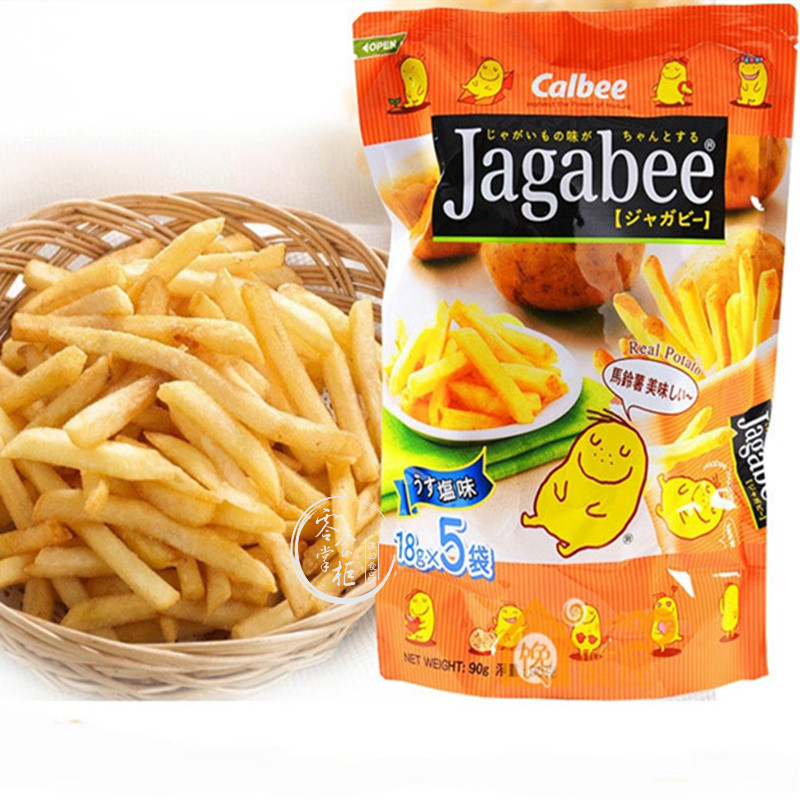 【零食少女】进口膨化零食calbee卡乐比薯条三兄弟原味90g/袋装