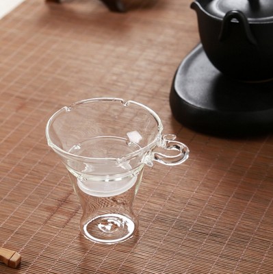 功夫茶漏茶滤透明玻璃茶具茶叶滤茶器过滤网茶杯过滤器茶滤架配件