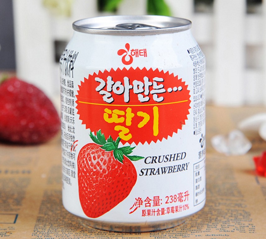 韩国进口 海太草莓果肉果汁饮料238ml12瓶装 江浙沪皖