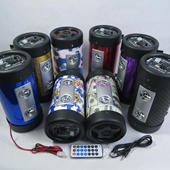 厂家 新款 4寸车载低音炮 插卡U盘遥控炮筒 电瓶专用音响 单用12V