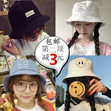 遮阳帽情侣出游防晒盆帽太阳沙滩帽 渔夫帽女韩国潮帽子女夏天韩版