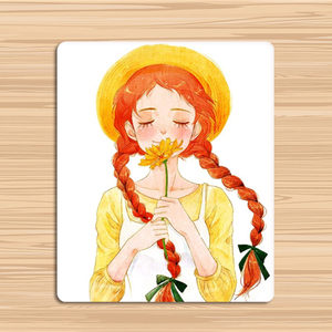 森系插画女孩鼠标垫
