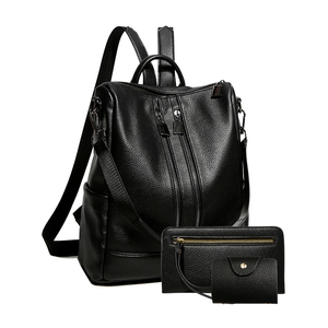 时尚PU多功能女士双肩包