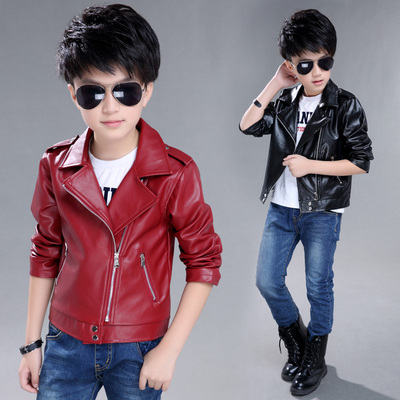 男童外套2016秋新款4儿童5加绒6皮衣7薄款8
