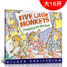 jumping Monkeys 合集 8岁英语 bed 书绘本 英文原版现货全新正版 the Five 廖彩杏书单 Little 五只小猴子5个故事精装