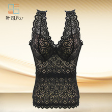 女带胸垫无钢圈文胸一体塑身上衣女士塑身上衣收腹塑身衣 透气薄款