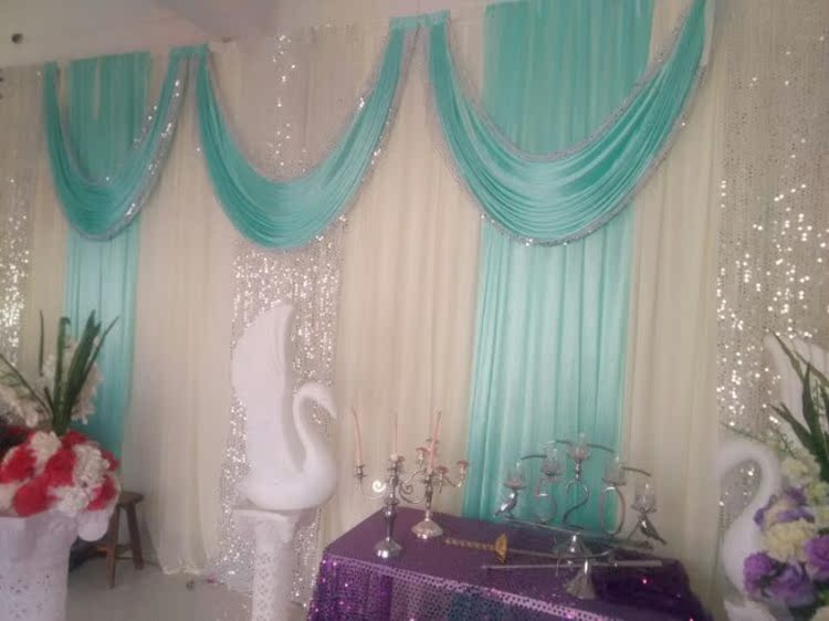 查看淘宝婚庆背景纱幔 婚庆用品沙曼 婚庆道具纱幔 婚礼布置舞台装饰