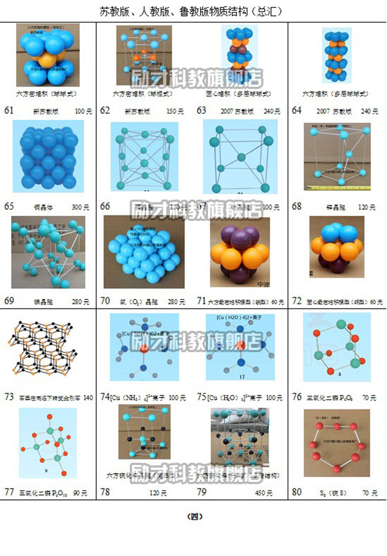 全套 晶体结构模型 高中大学化学无机空间构型 金刚石
