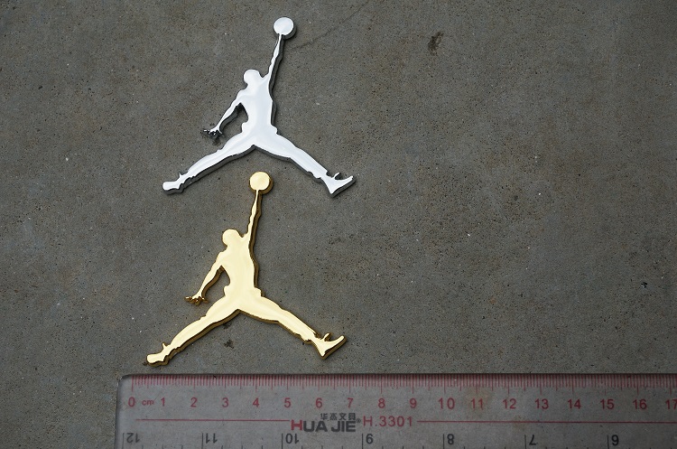 air jordan乔丹aj标志3d立体金属黑色大飞人汽车贴纸装饰用品车贴