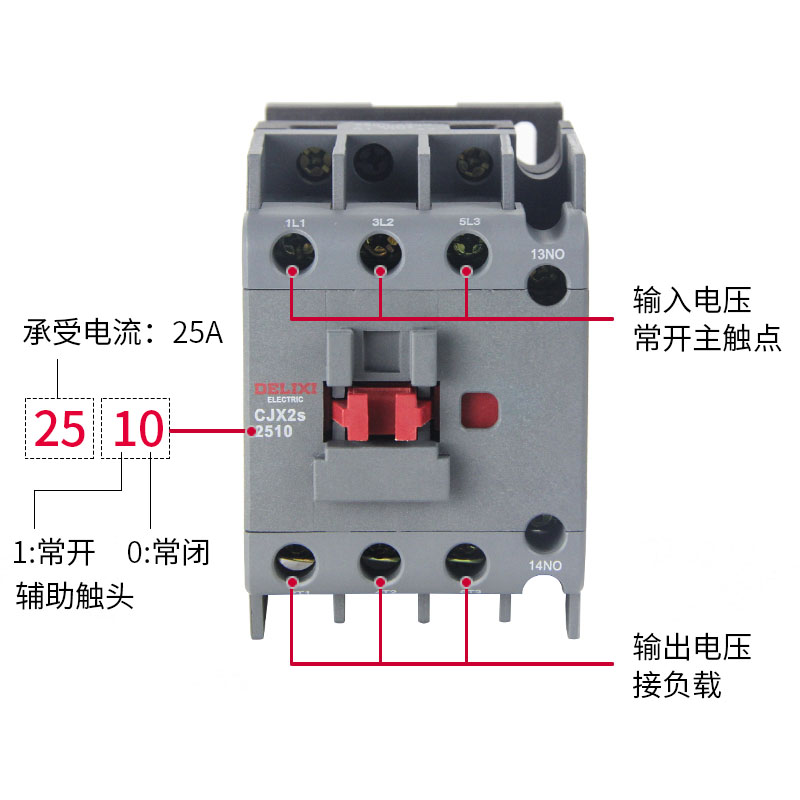 德力西交流接触器cjx2s 2510 2501 220v 380v 36v 25a