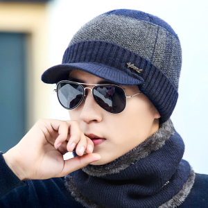 秋冬男士加绒毛线帽