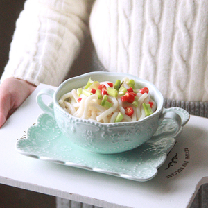 马卡龙色陶瓷甜品碗套装