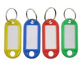 彩色钥匙分类扣 可书写标记客房号码牌钥匙环塑料钥匙标签牌