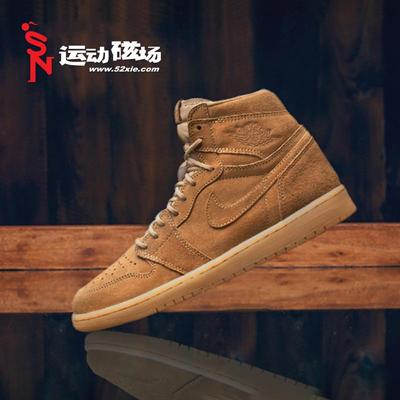 airjordan1retrohighaj1麂皮小麦色生胶底高帮男篮球鞋555088-710