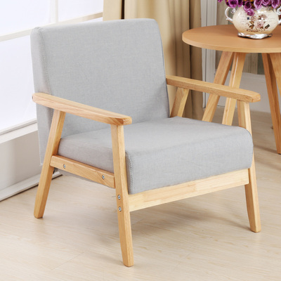 特价实木单人双人日式沙发布艺小型沙发椅_淘