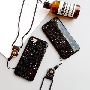 韩国闪粉星星亮黑色手机壳