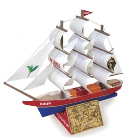 帆船纸模型 简易儿童折纸 3d纸模型diy手工 益智玩具 轮船纸模型