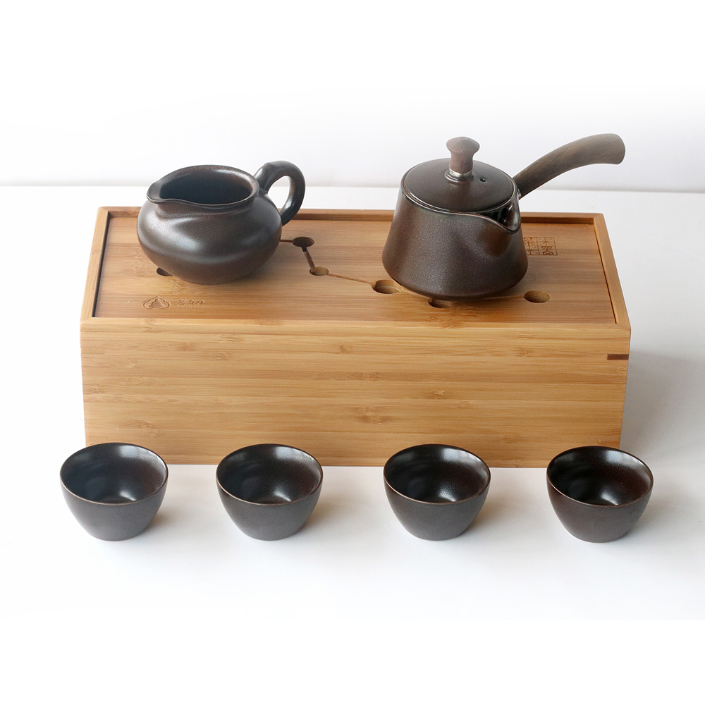 促销永利汇旅行茶具福建德化县瓷器便携式整套功夫茶具棕色