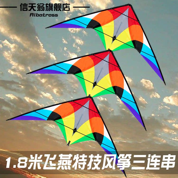 8米飞燕串风筝双线运动微风特技三角风筝